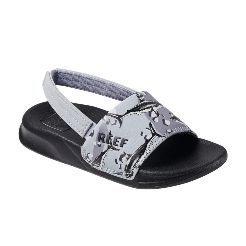 Reef Kids' One Slide Sandals -‎ Grey Camo Shark (Size 7) NWT